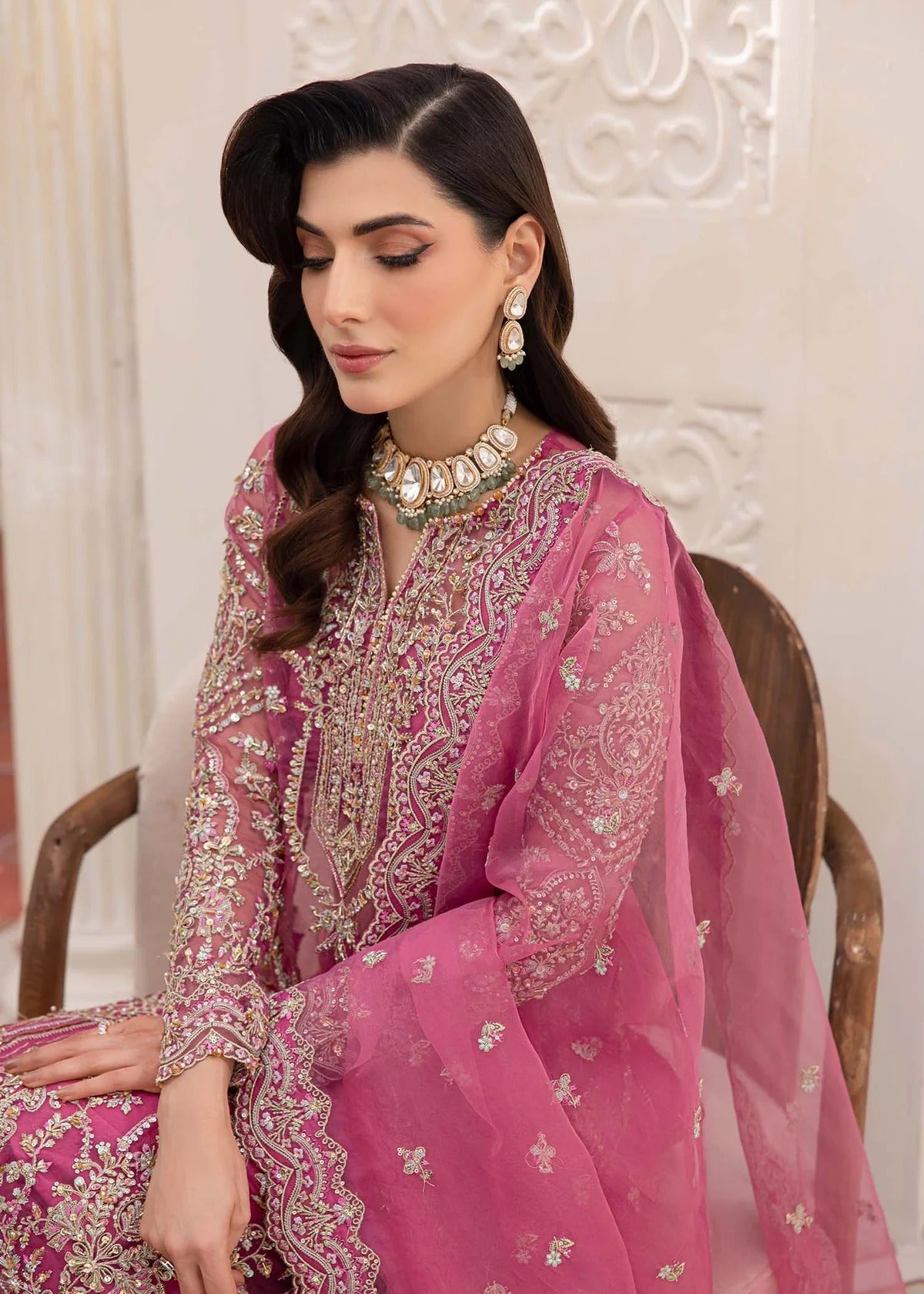Kanwal Malik | 3 Piece Unstitched Embroidered Organza | Risha