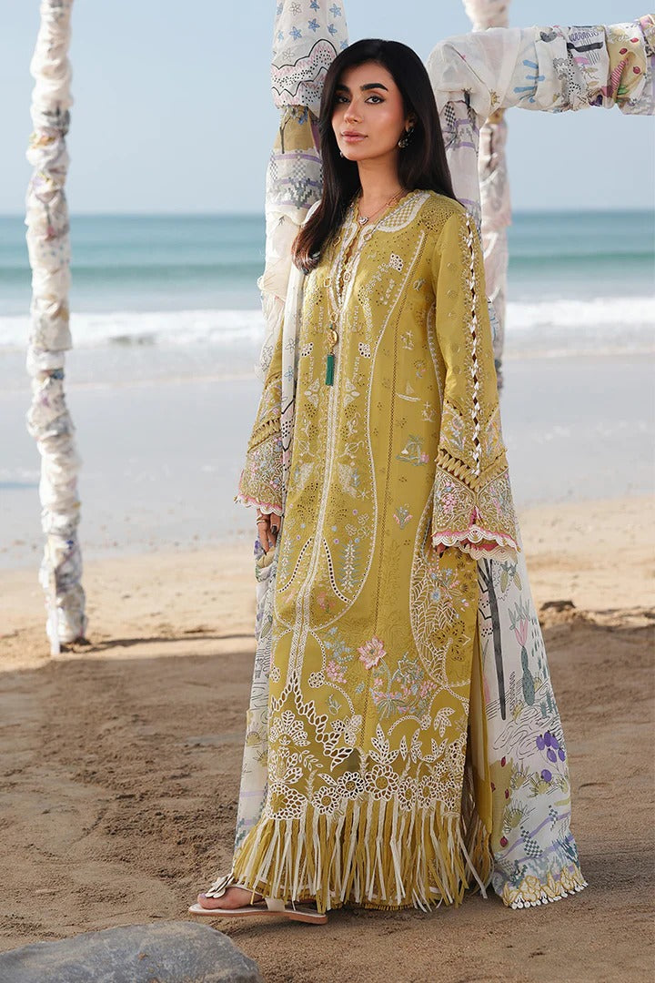 Qalamkar | 3 Piece Unstitched Embroidered Lawn | SA-07 HIRA