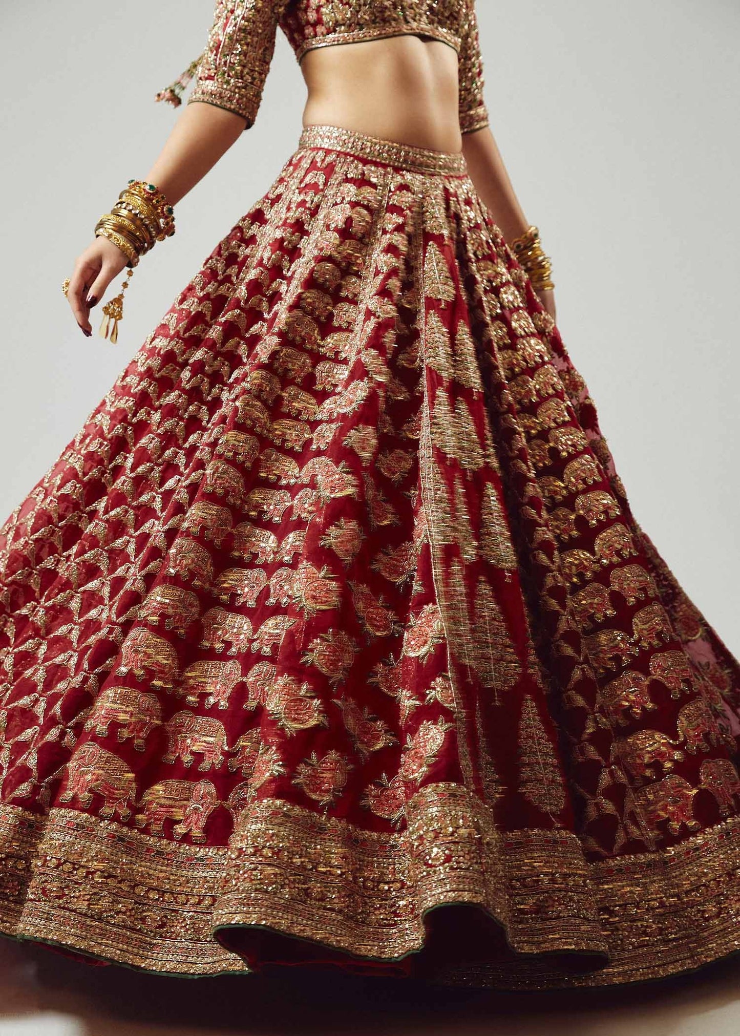 Hussain Rehar | 3 Piece Unstitched organza lehenga choli | Raaqs