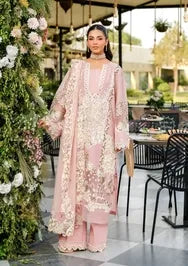 Elaf Premium | 3 Piece Unstitched Embroidered Lawn | ELH-3B OH MY ROSE