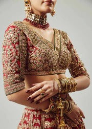 Hussain Rehar | 3 Piece Unstitched organza lehenga choli | Raaqs