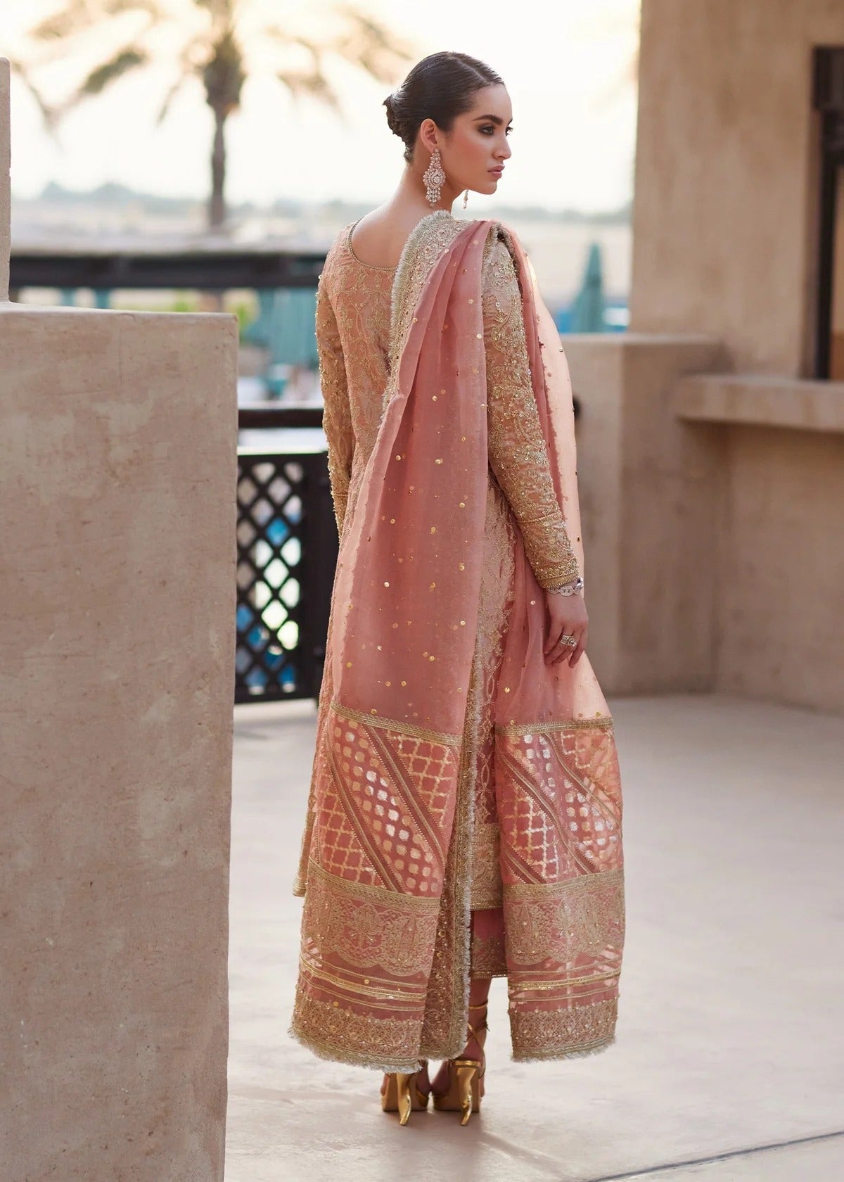 Kanwal Malik | 3 Piece Unstitched Embroidered Tissue Silk | Nera
