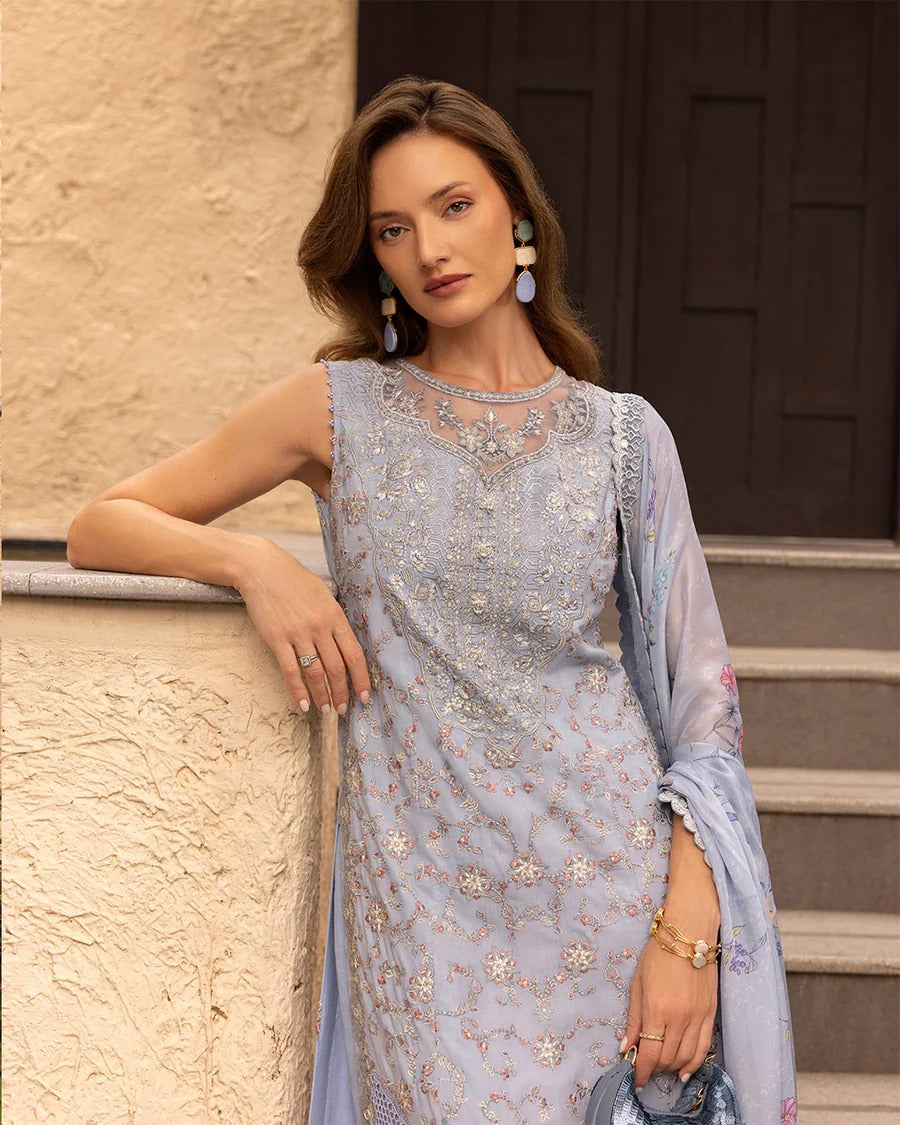Faiza Saqlain | 3 Piece Unstitched Embroidered Lawn | Liana