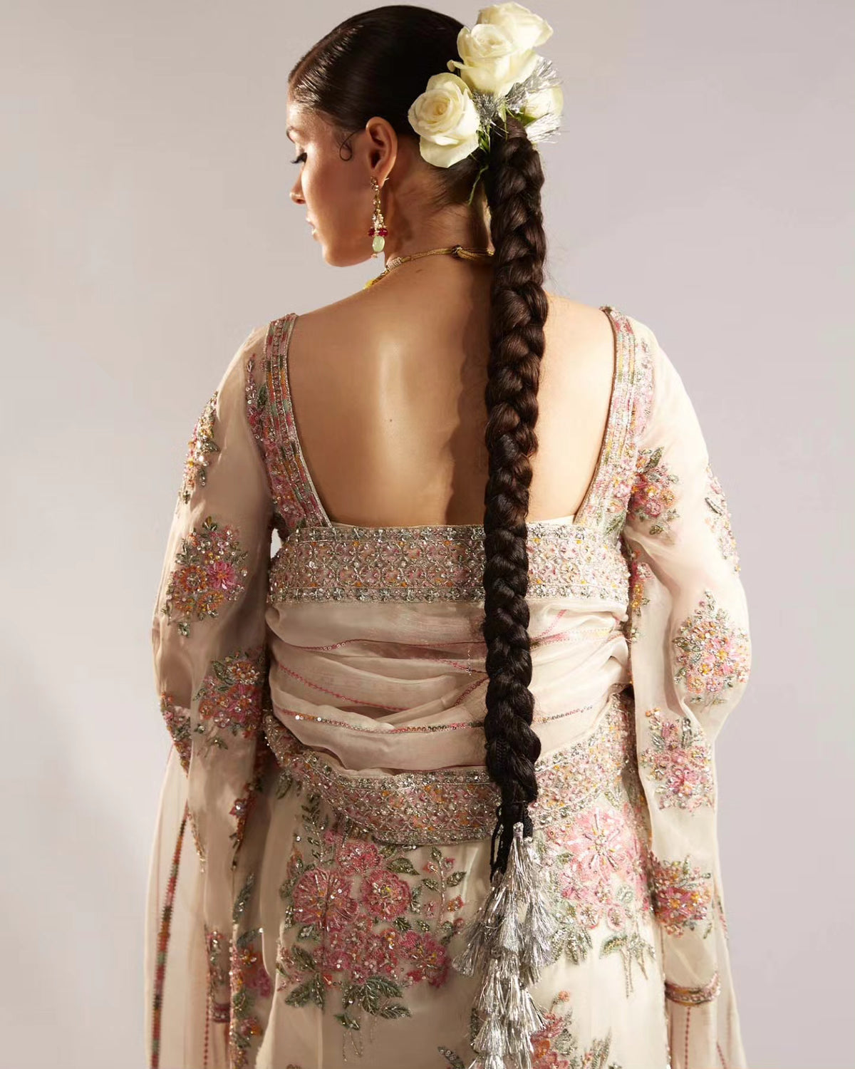 Hussain Rehar | 3 Piece Unstitched Embellished Organza | Euru