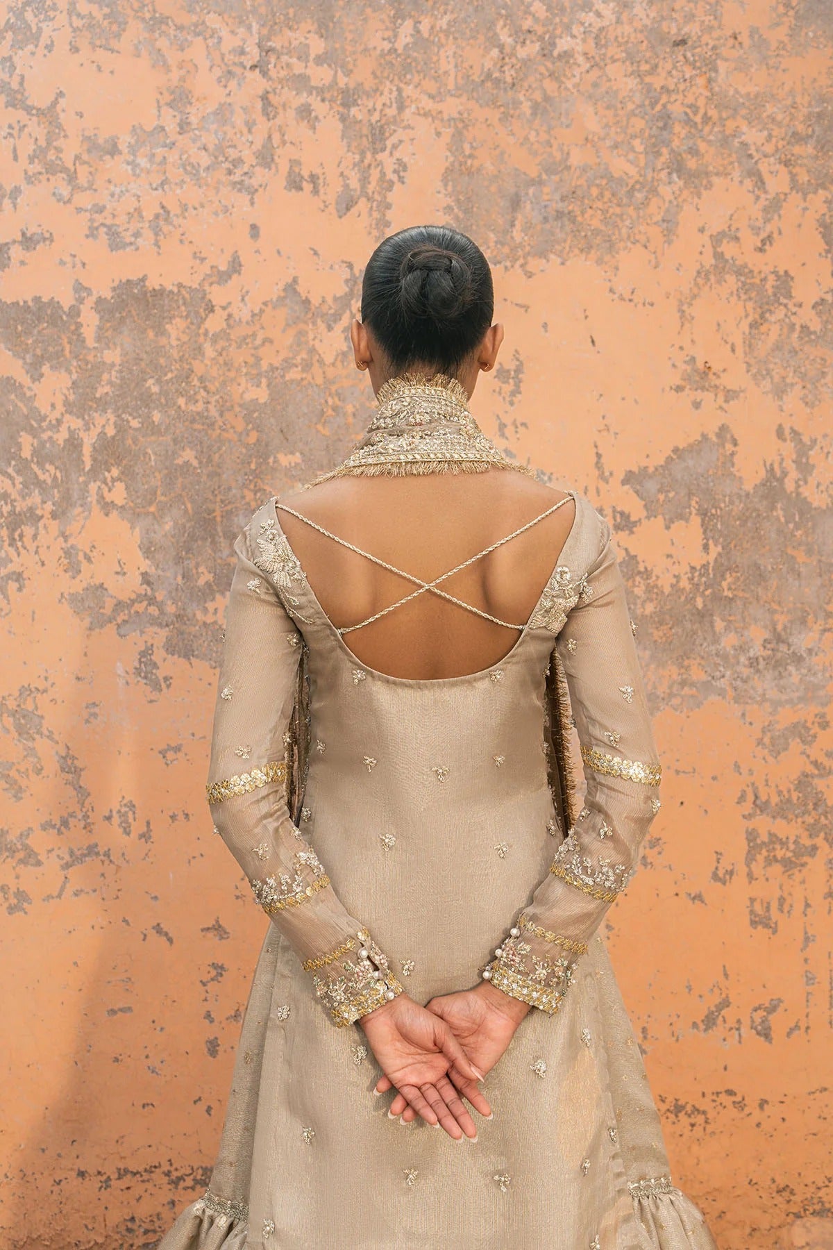 Zuria Dor | 3 Piece Unstitched Organza Zari Gharara | Lila Neue