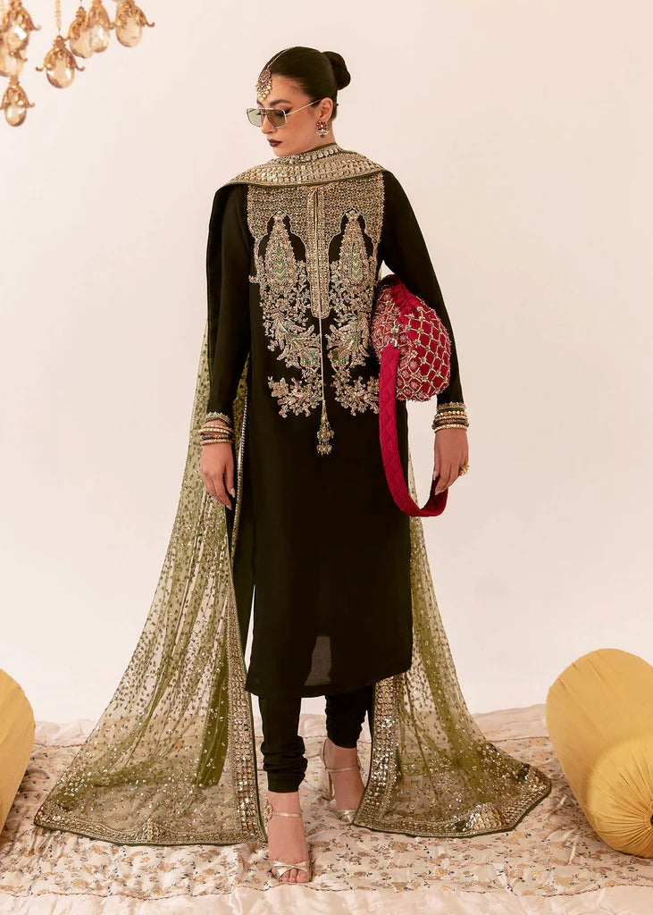 Hussain Rehar | 3 Piece Unstitched Embroidered Raw Silk | Darya