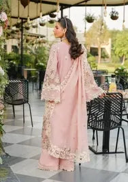 Elaf Premium | 3 Piece Unstitched Embroidered Lawn | ELH-3B OH MY ROSE