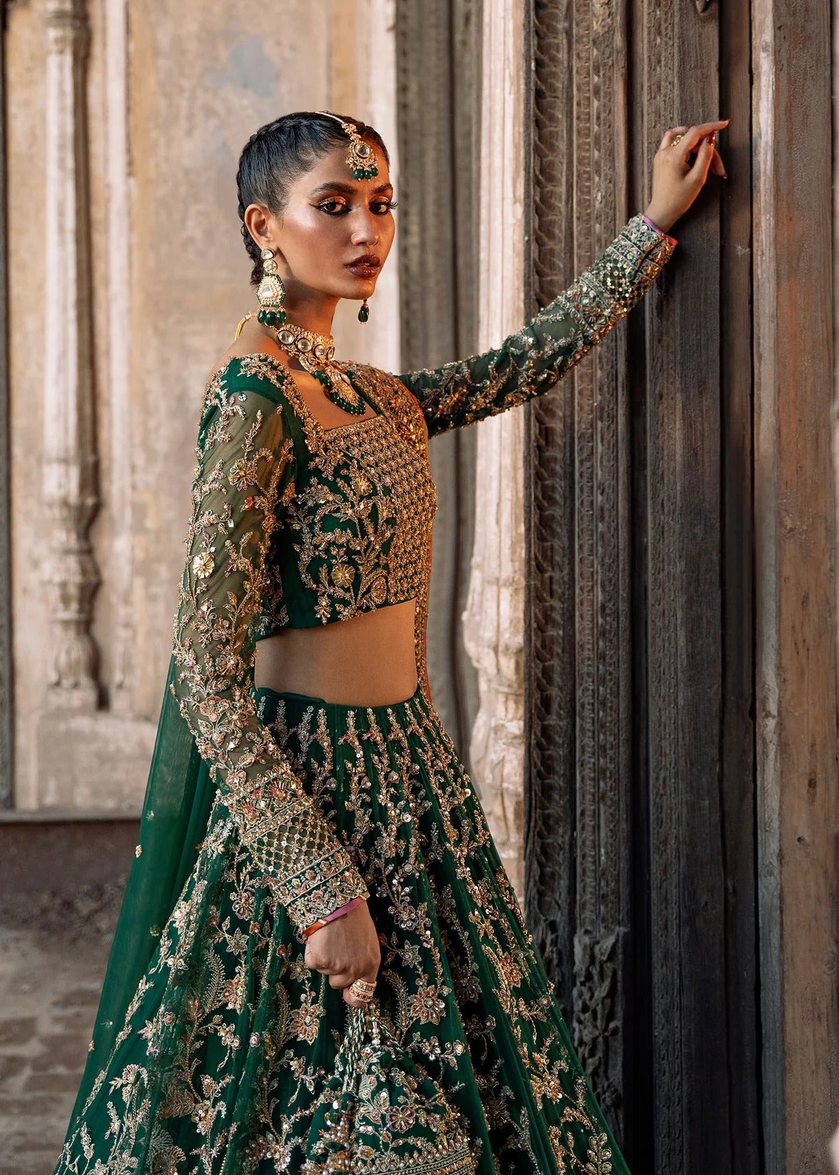 Kanwal Malik | Unstitched Bridal Net Choli with Lehenga | Sukhan
