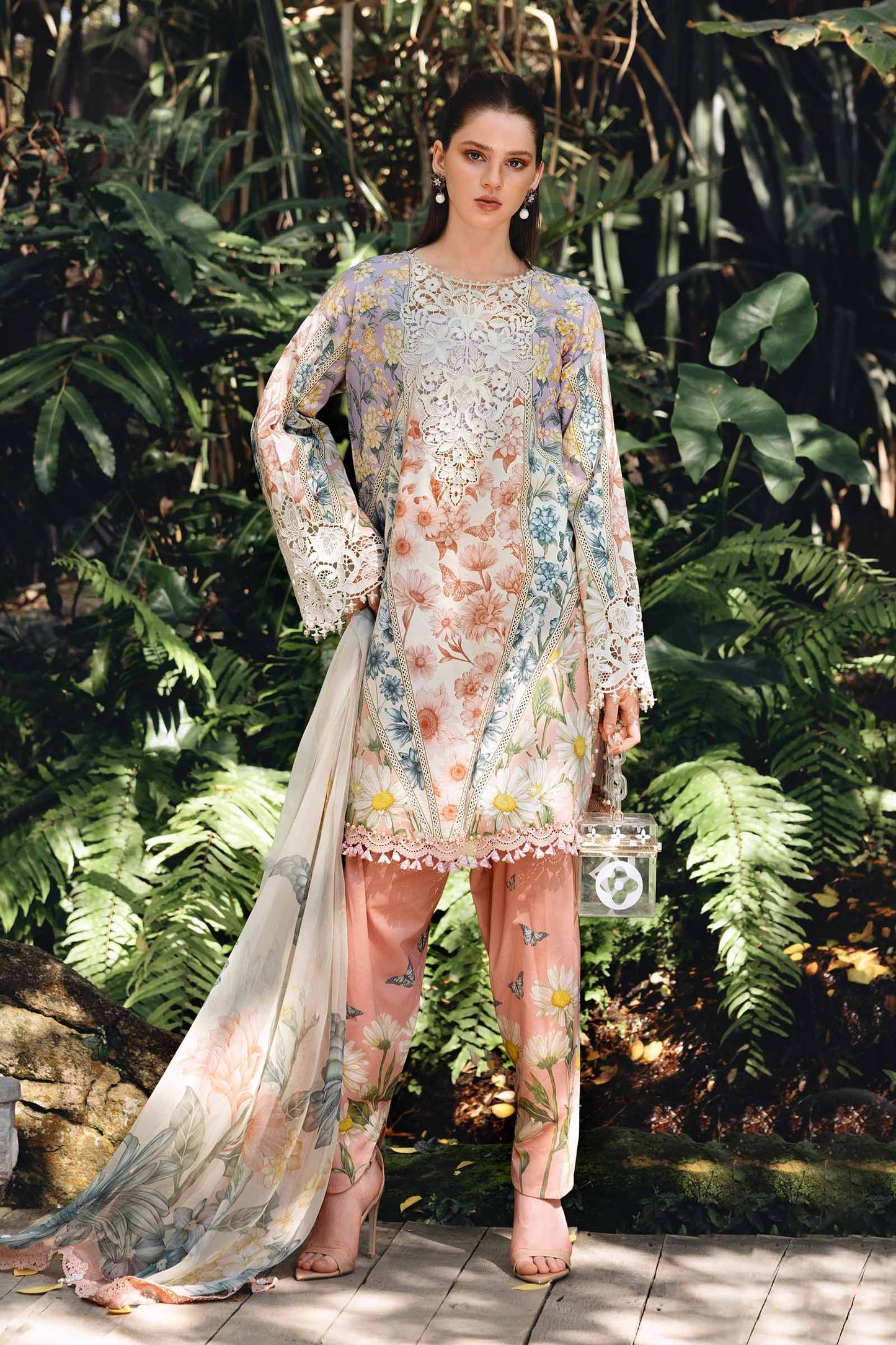 Maria B. | 3 Piece Unstitched Embroidered Printed Lawn | MPT-2910-B