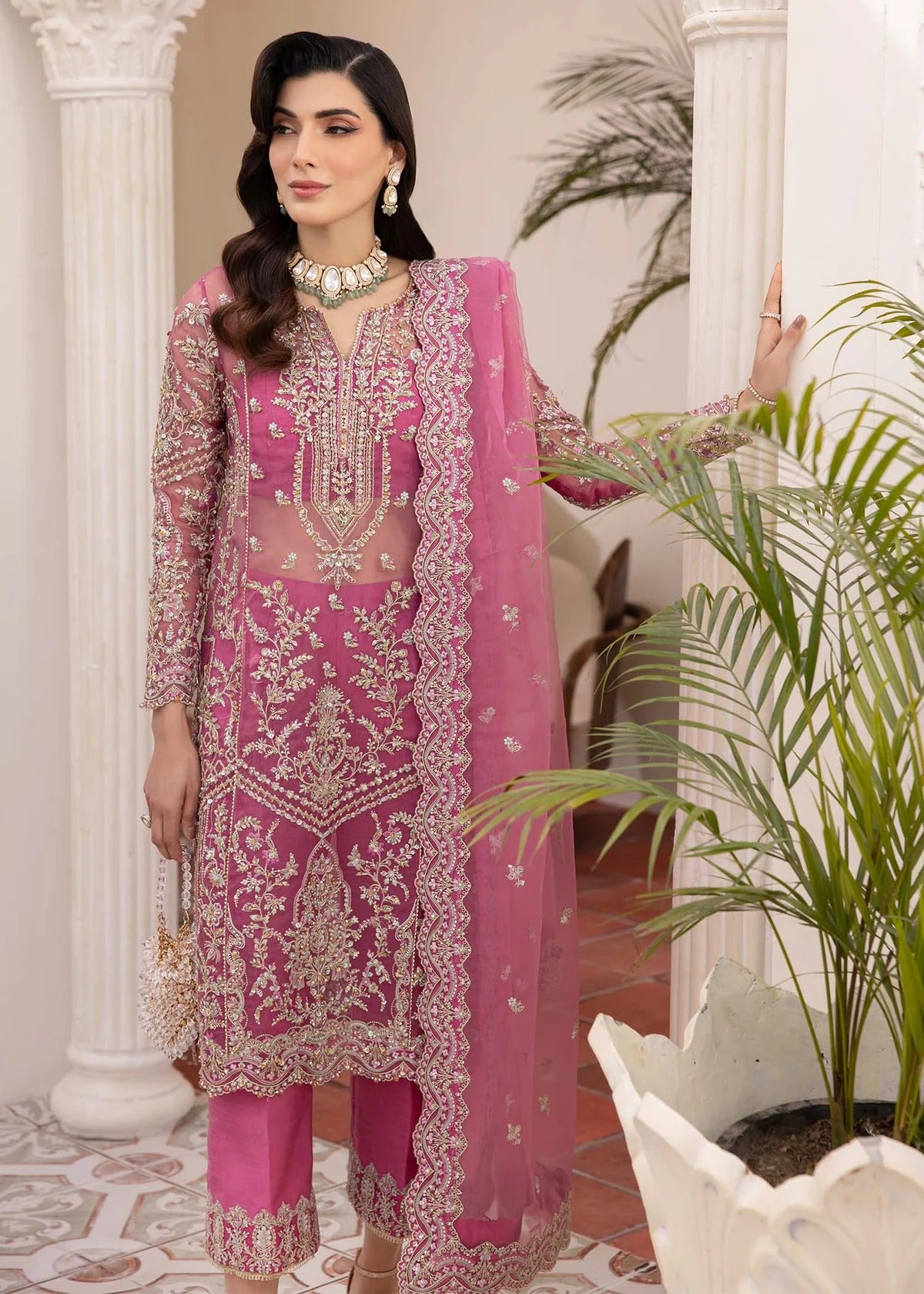 Kanwal Malik | 3 Piece Unstitched Embroidered Organza | Risha