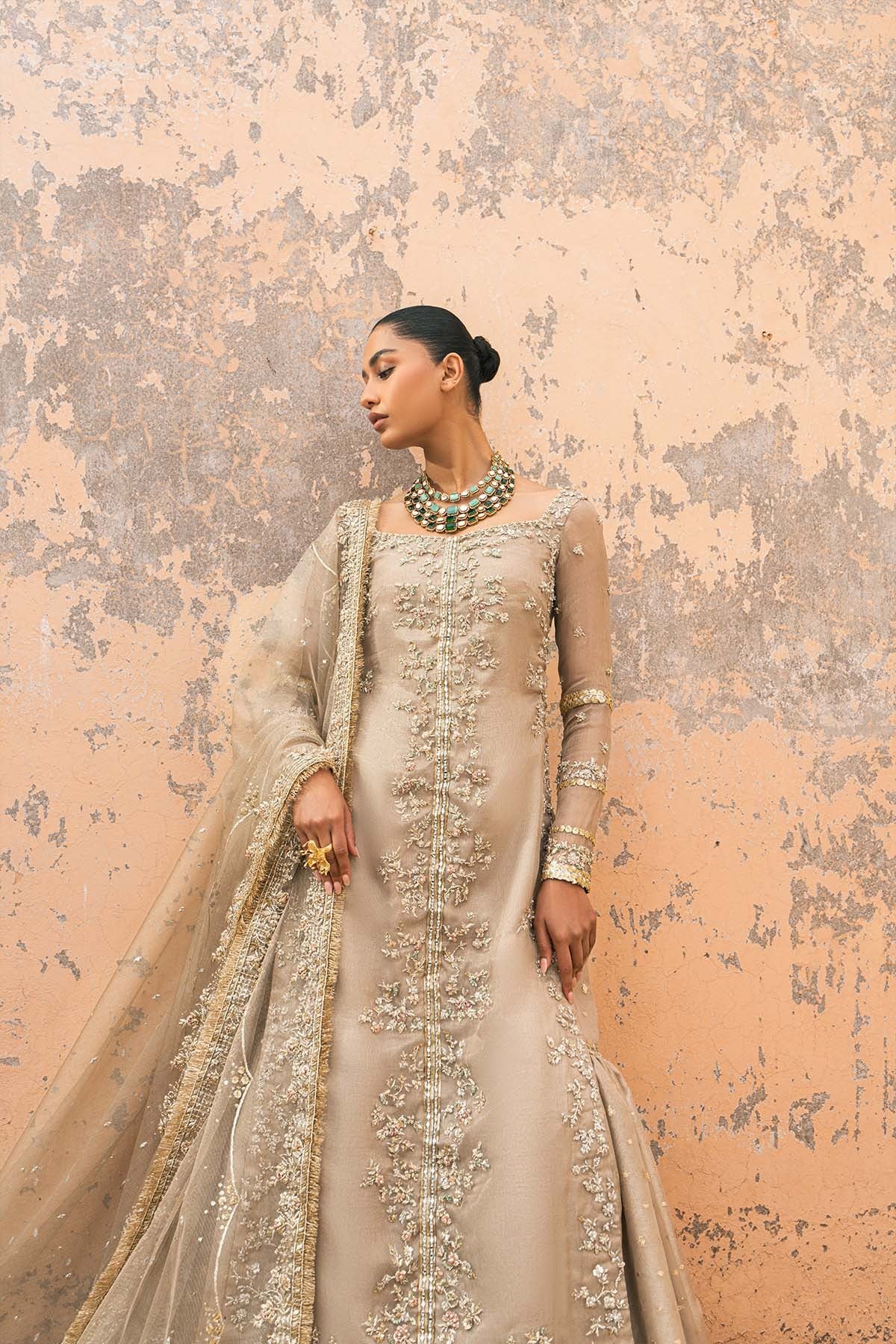 Zuria Dor | 3 Piece Unstitched Organza Zari Gharara | Lila Neue