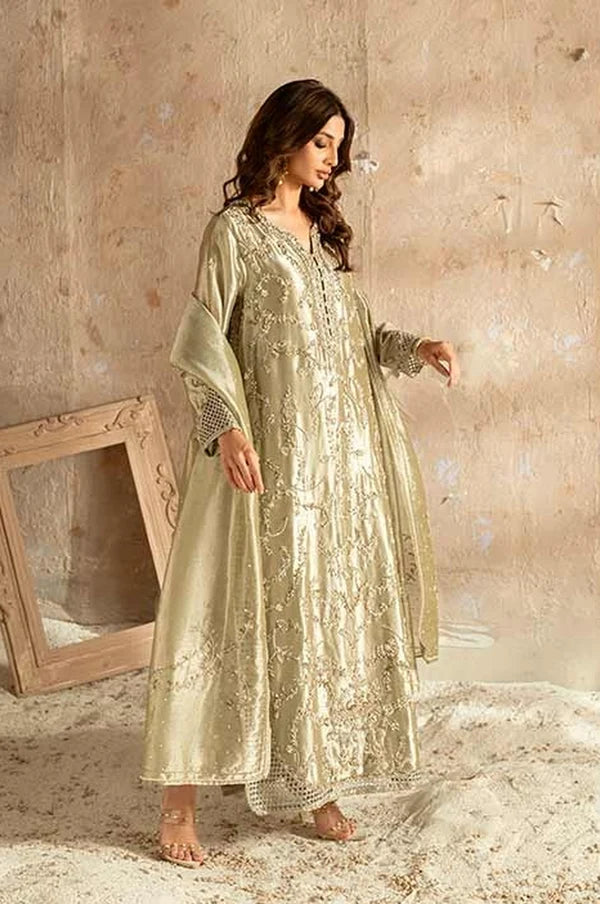 Hafsa Malik | 3 Piece Unstitched Embroidered Silk | Jade