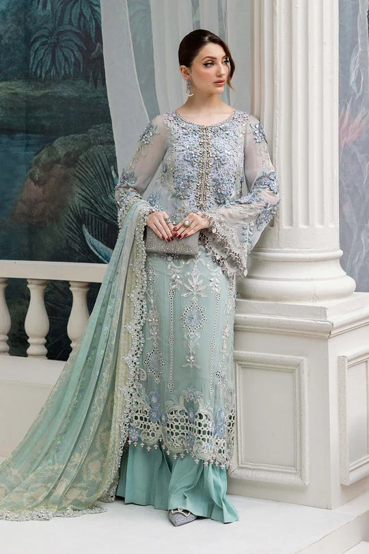 Maria B. | 3 Piece Unstitched Embroidered Chiffon Suit | MPC-25-108