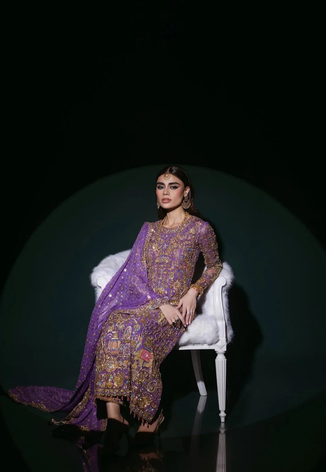 Nomi Ansari | 3 Piece Unstitched Embroidered Silk | Couture