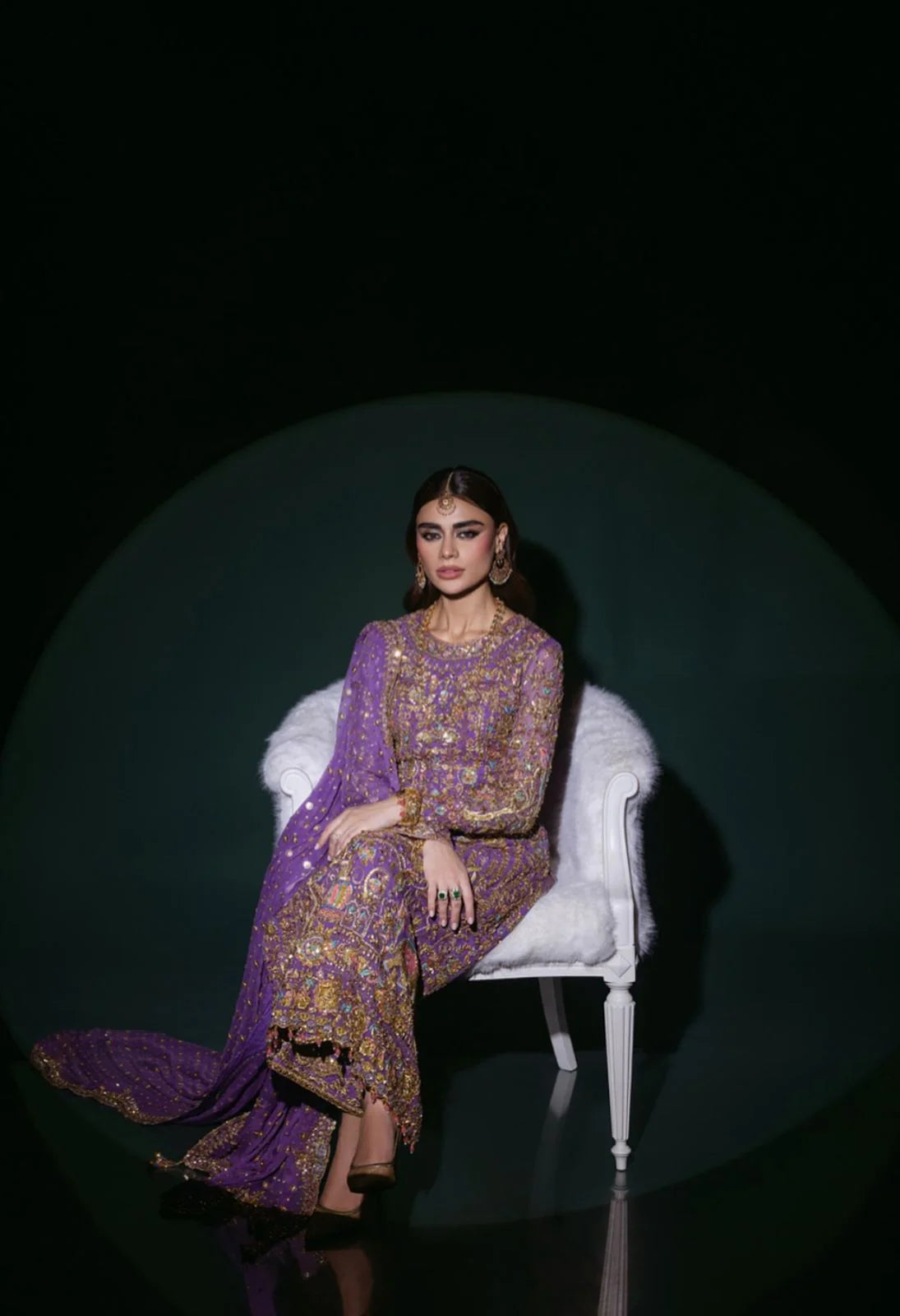 Nomi Ansari | 3 Piece Unstitched Embroidered Silk | Couture