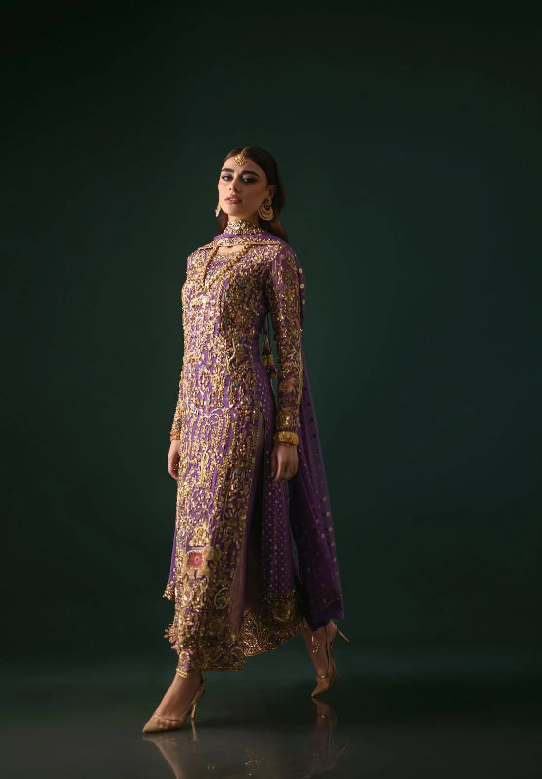Nomi Ansari | 3 Piece Unstitched Embroidered Silk | Couture