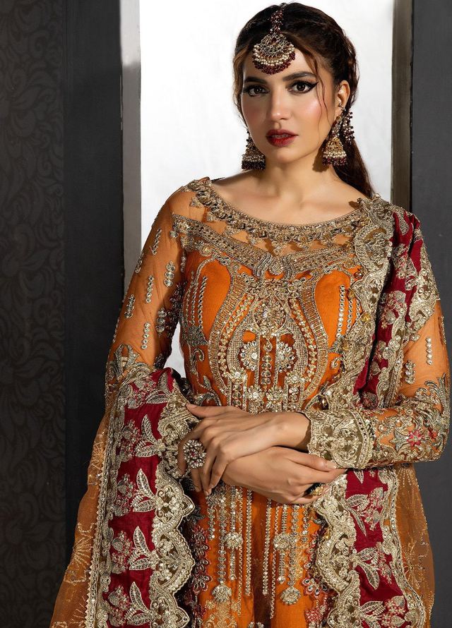 Imrozia | 3 Piece Unstitched Embroidered Sharara | Andaaz-e-Khaas