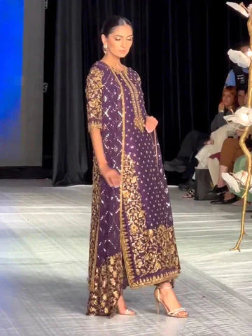 Haris Shakeel | 3 Piece Unstitched Embroidered Tussle Silk | HS 03
