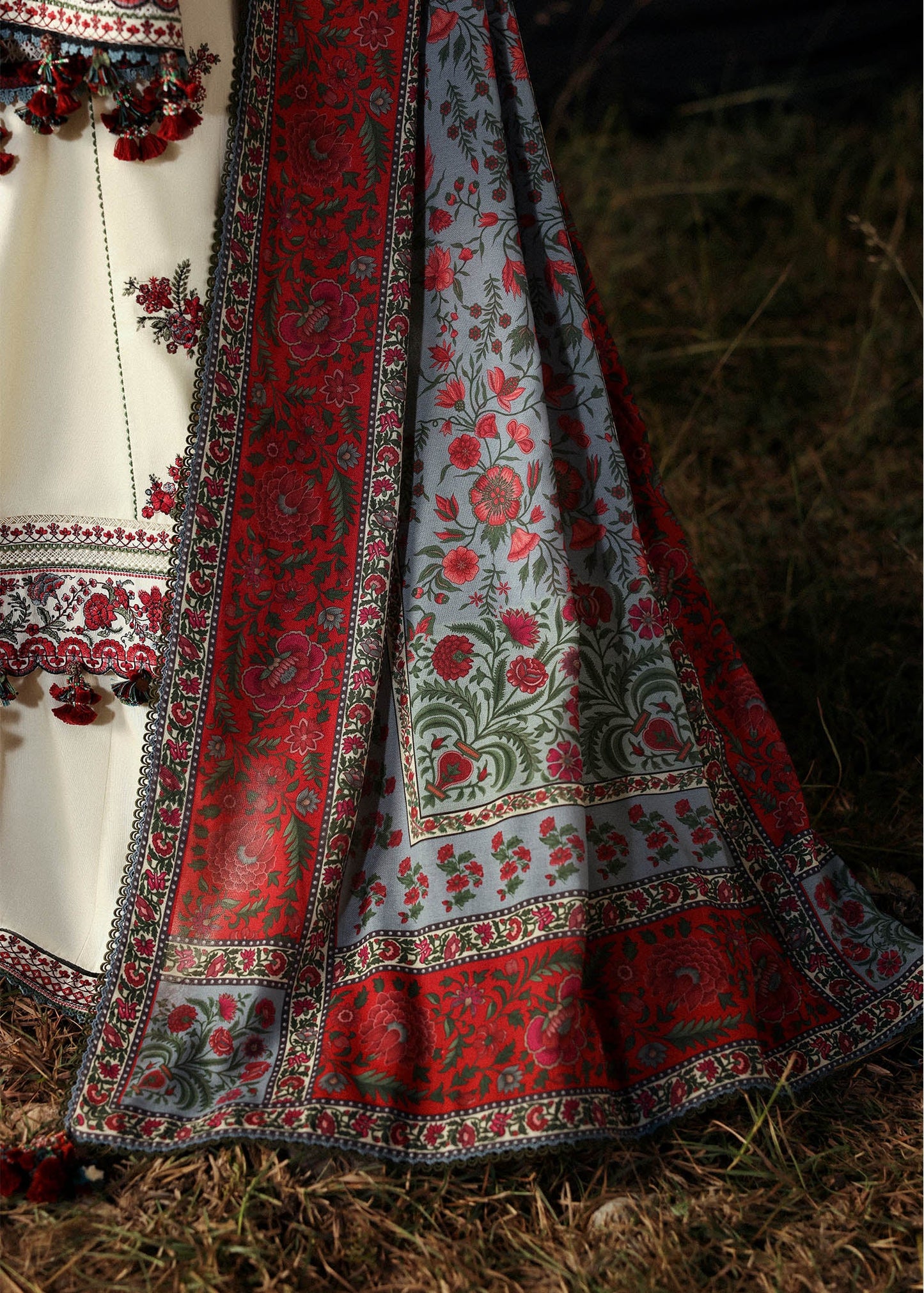 Hussain Rehar | 3 Piece Unstitched Embroidered Khaddar | Gulban