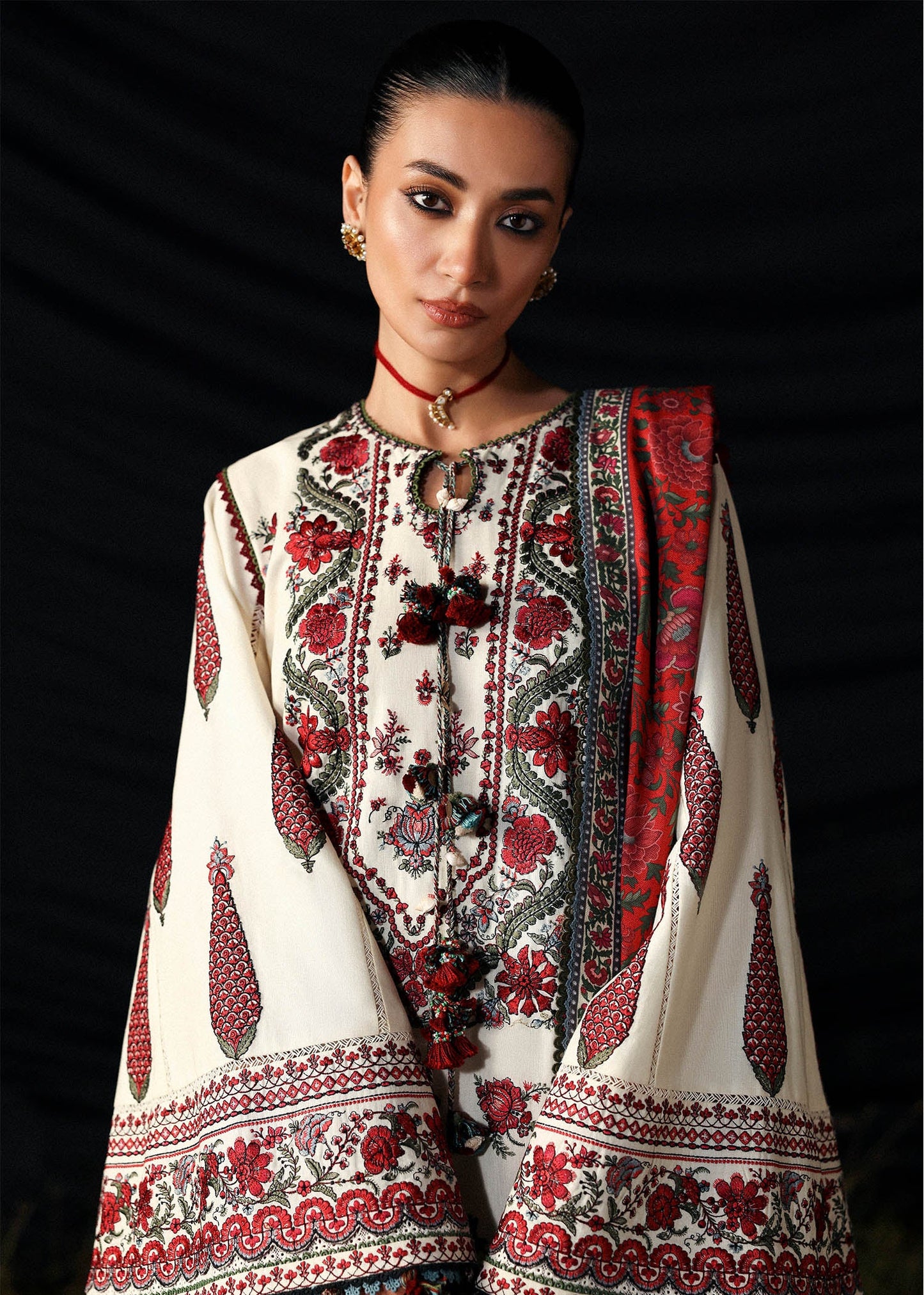 Hussain Rehar | 3 Piece Unstitched Embroidered Khaddar | Gulban