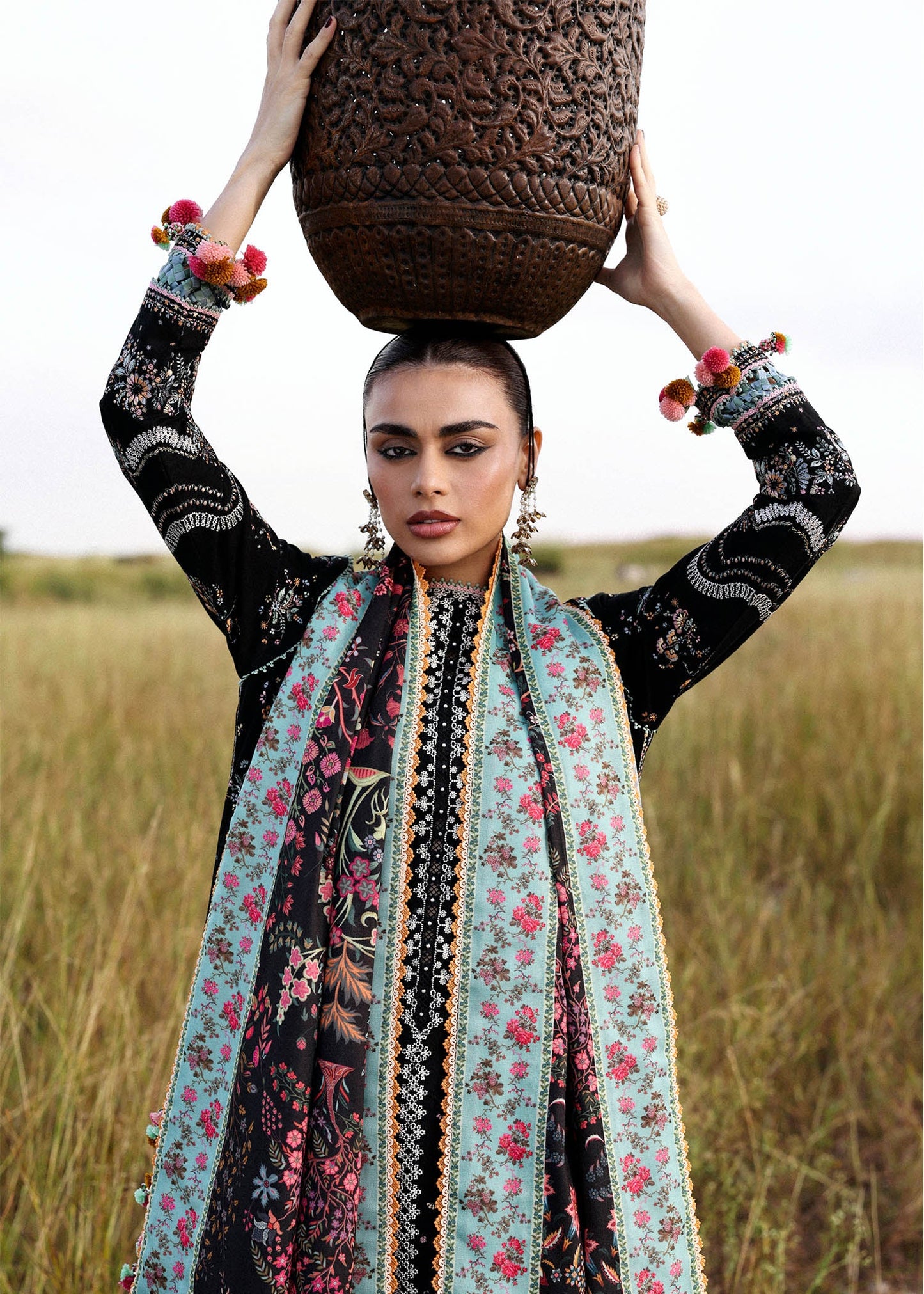 Hussain Rehar | 3 Piece Unstitched Embroidered Khaddar | Malika