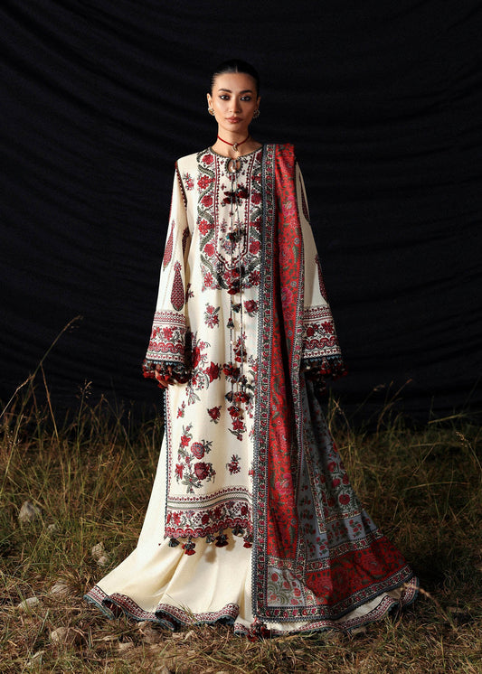 Hussain Rehar | 3 Piece Unstitched Embroidered Khaddar | Gulban