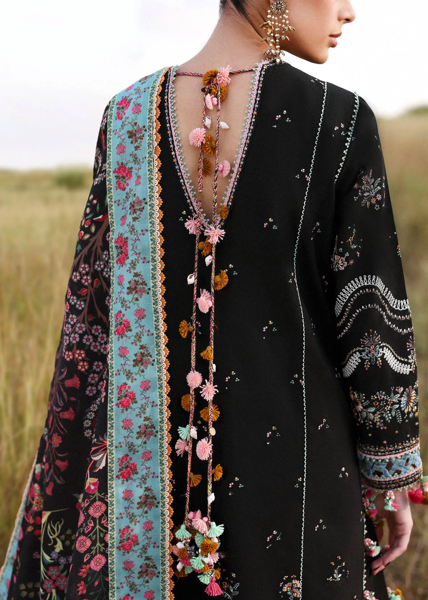 Hussain Rehar | 3 Piece Unstitched Embroidered Khaddar | Malika
