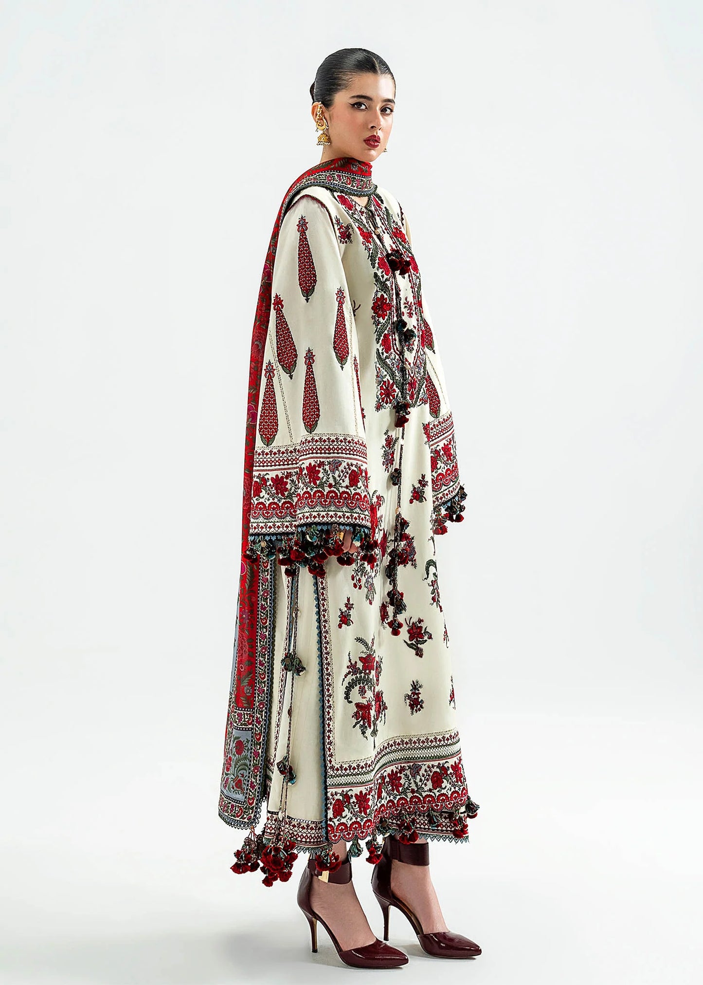 Hussain Rehar | 3 Piece Unstitched Embroidered Khaddar | Gulban