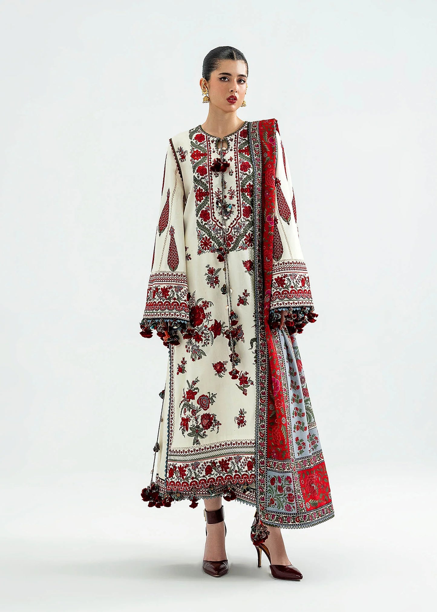 Hussain Rehar | 3 Piece Unstitched Embroidered Khaddar | Gulban
