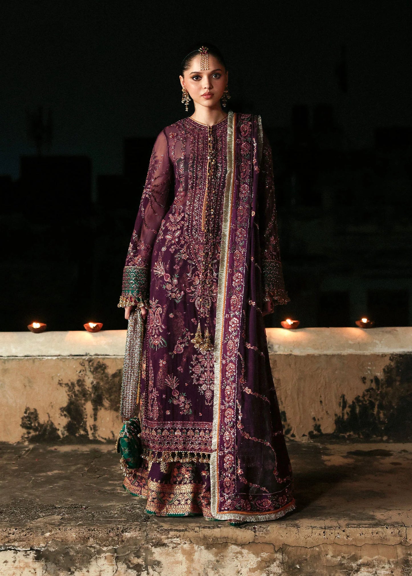 Hussain Rehar | 3 Piece Unstitched Embroidered Chiffon | Ghazal