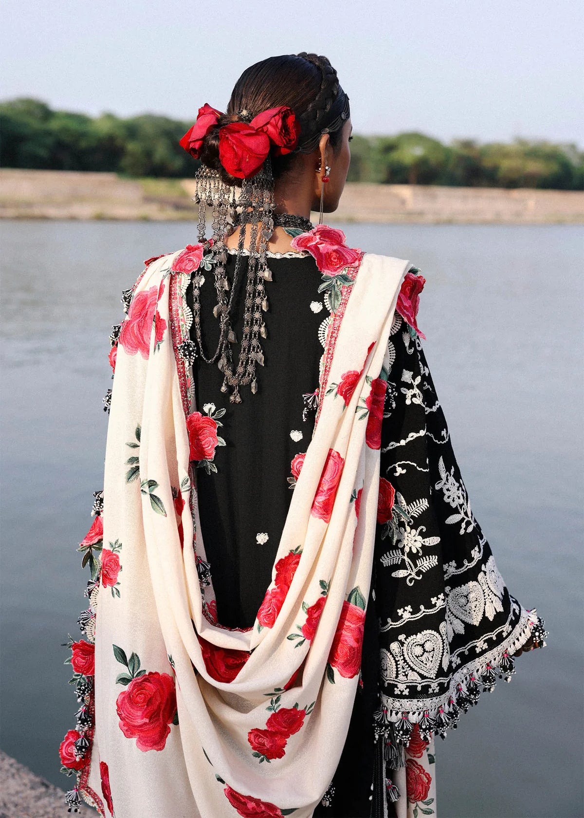 Hussain Rehar | 3 Piece Unstitched Embroidered Lawn | Rose