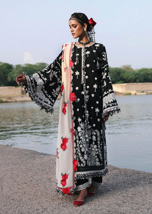 Hussain Rehar | 3 Piece Unstitched Embroidered Lawn | Rose